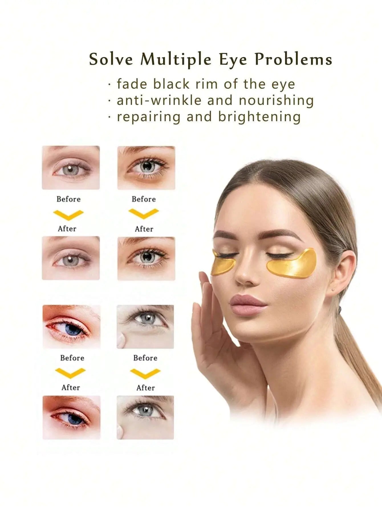 GoldGlow™ 24K Kollagen Augenmasken – Sofort Aufhellen, Hydratisieren & Glätten für Strahlende Augen - Emilia Kollektiv